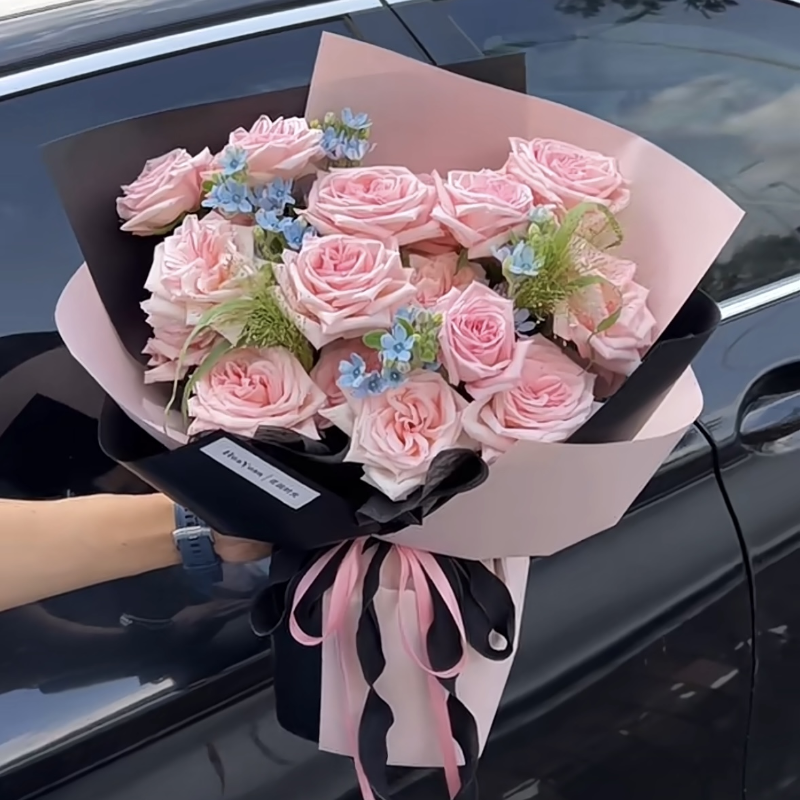 全国99朵粉玫瑰花束鲜花速递同城配送北京上海广州送女友生日花店