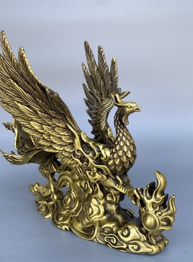 黄铜凤凰摆件复古精美雕刻工艺