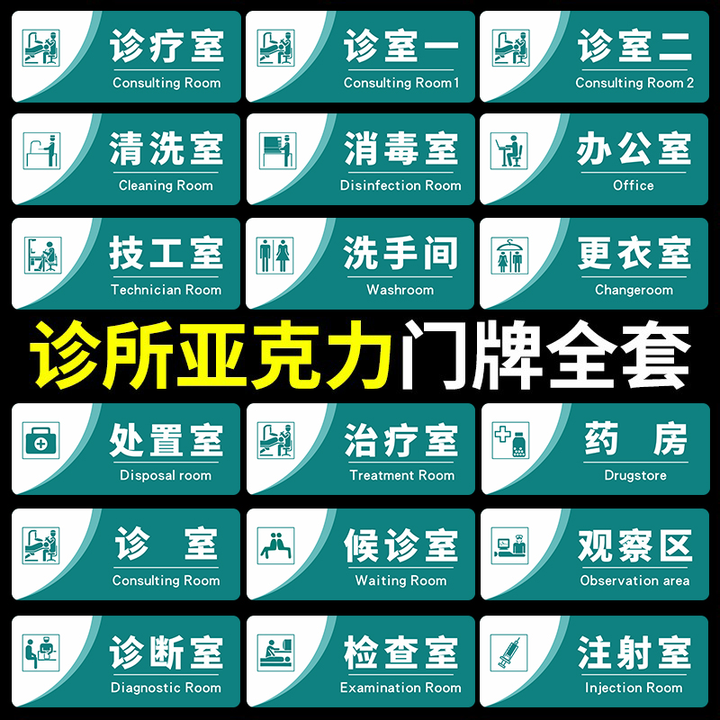 医疗废物暂存点标识牌损伤感染性垃圾标贴医废间标签诊所医院门诊口腔牙科门牌仓库存放处亚克力提示指示贴纸-图0