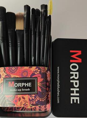现货美国Monrphe12支化妆刷套装便携款眼影刷腮红刷全套送铁盒