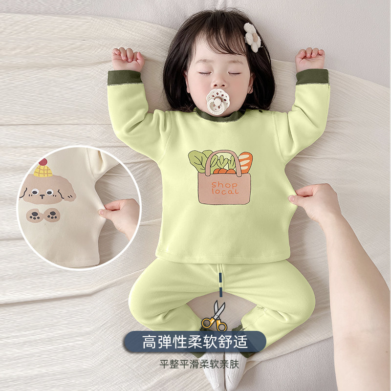 秋冬加绒加厚婴儿保暖内衣套装宝宝打底秋衣秋裤德绒睡衣分体儿童,淘宝优惠券,粉丝福利购,淘宝优惠卷