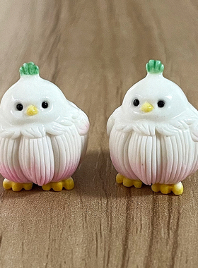天然鹿角雕刻蒜鸟文玩手串配饰