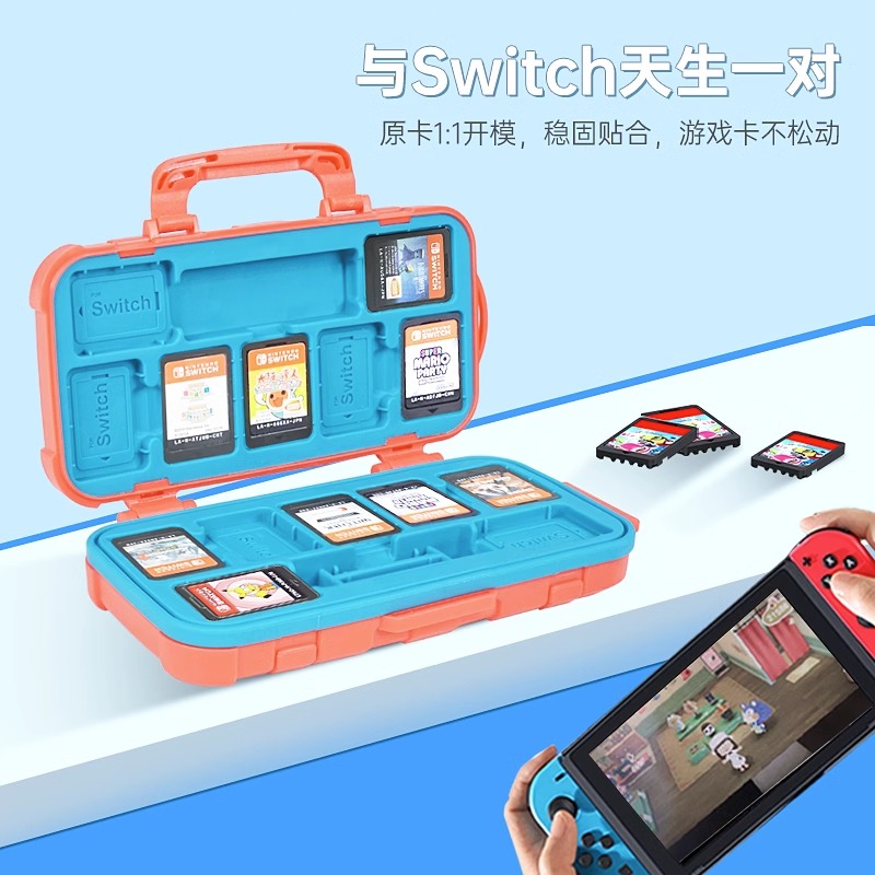 便携式Switch卡带收纳盒喷射战士3任天堂卡盒宝可梦朱紫ns游戏卡switcholed存储卡包lite配件硅胶防水保护套 - 图0