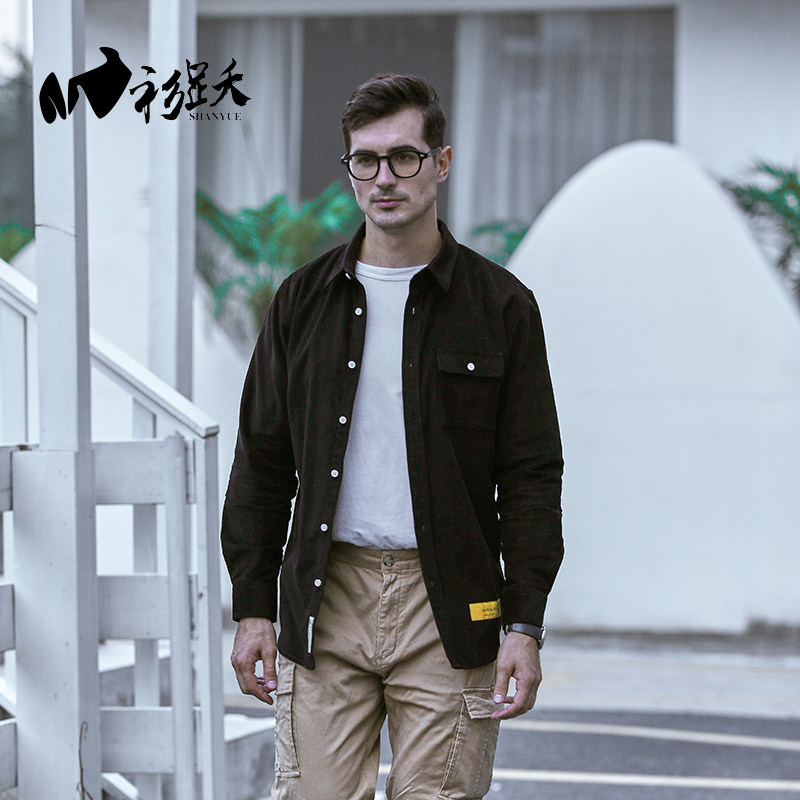 灯芯绒外穿男大码日系秋休闲衬衫 衫跃服饰衬衫