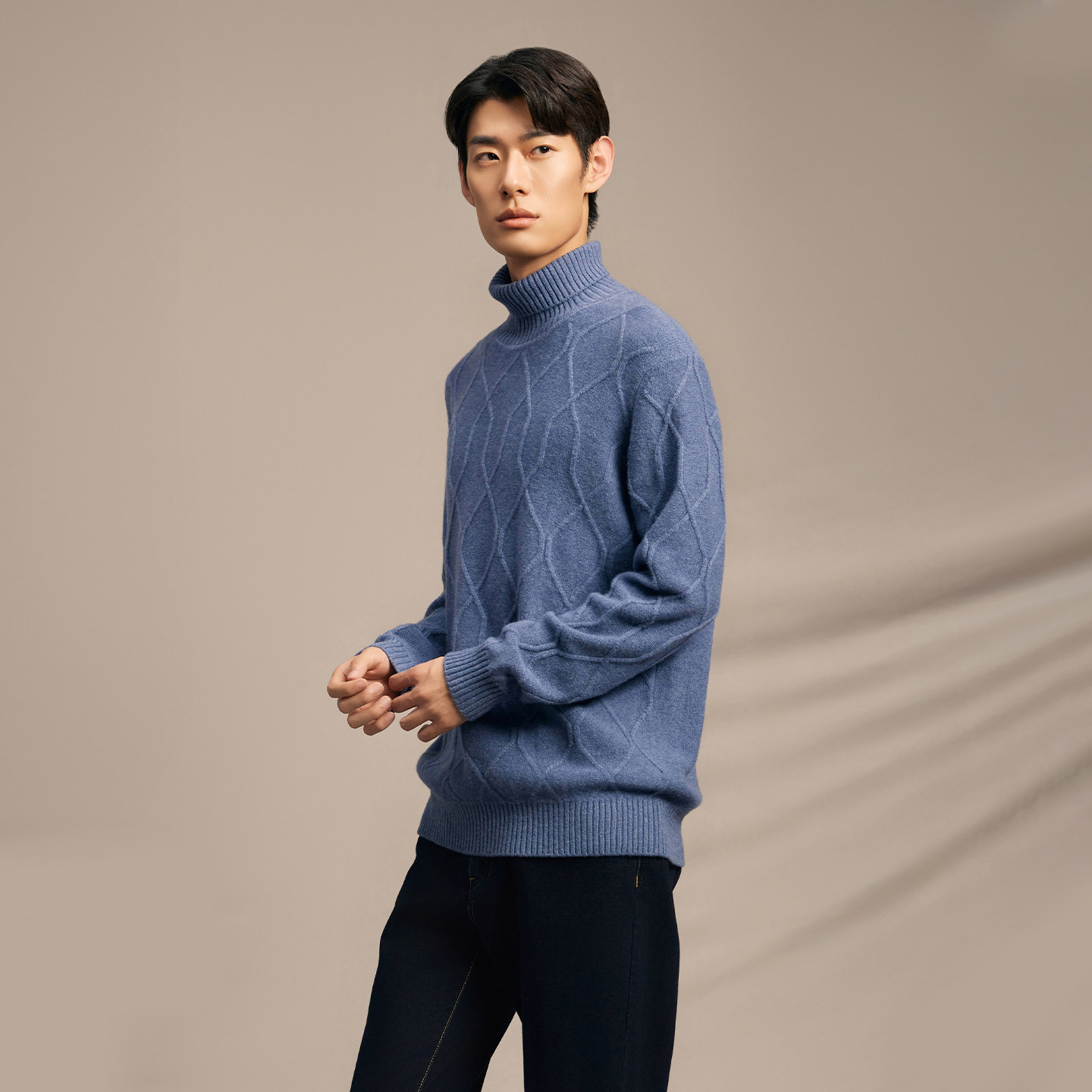 鹿王100%山羊绒衫男高领纯色针织衫毛衣休闲加厚保暖25年秋冬新款,淘宝优惠券,粉丝福利购,淘宝优惠卷