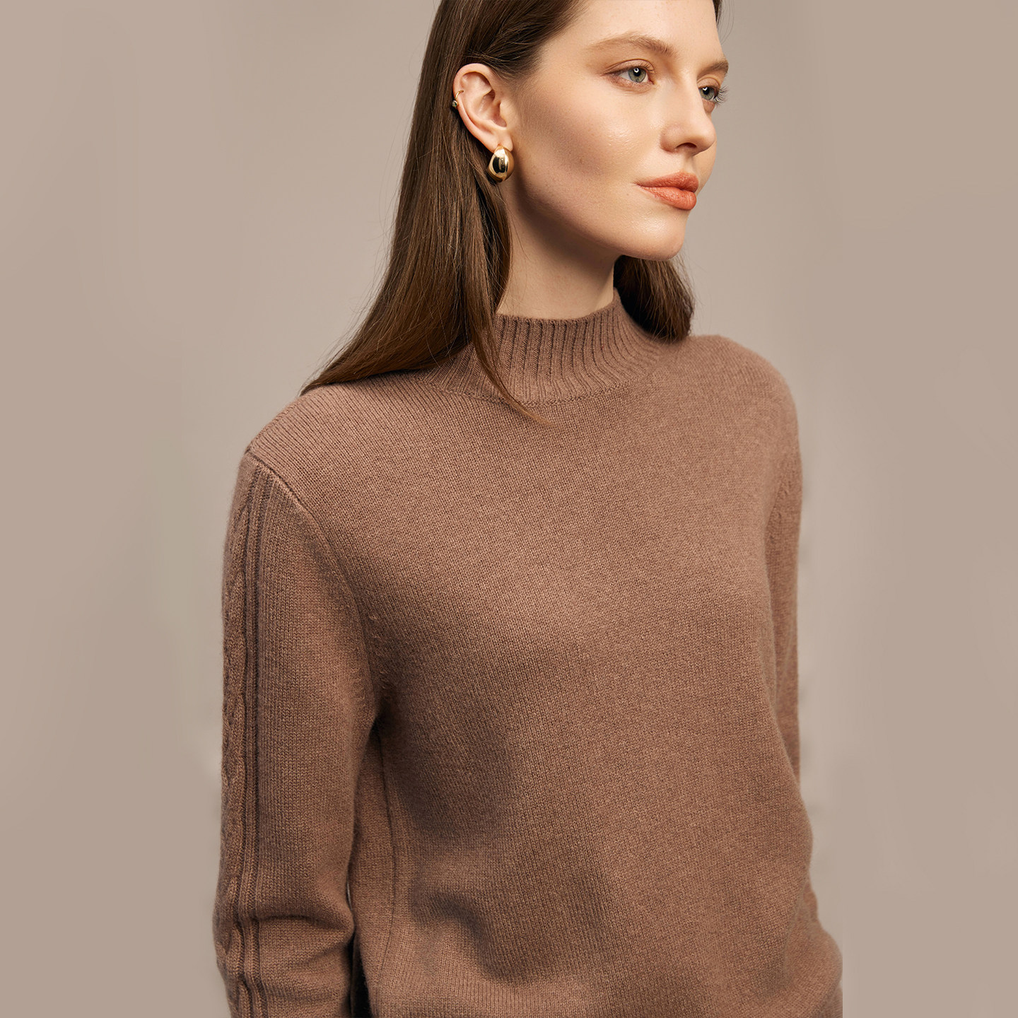 鹿王100%山羊绒衫女半高领纯色针织衫毛衣内搭加厚打底25年秋冬新,淘宝优惠券,粉丝福利购,淘宝优惠卷