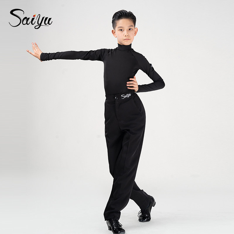 赛域拉丁舞蹈训练功服男童秋季新少儿舒适小高领长袖透气T恤5513,淘宝优惠券,粉丝福利购,淘宝优惠卷