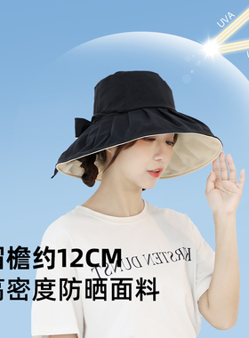 日本uvcut防晒帽双面可戴女春夏