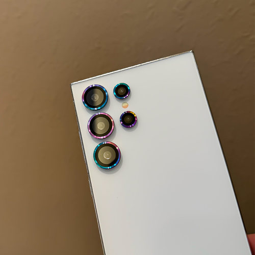 适用三星Galaxy镜头贴膜S24彩色S23单颗分体式p高清ultra镜头膜彩色+全包s22后摄像头贴U保护膜CD纹s25十plus - 图1