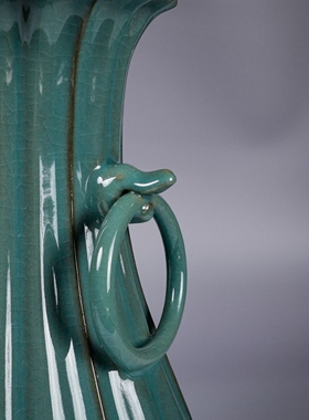 龙泉青瓷白菜瓶中式居家陶瓷摆件