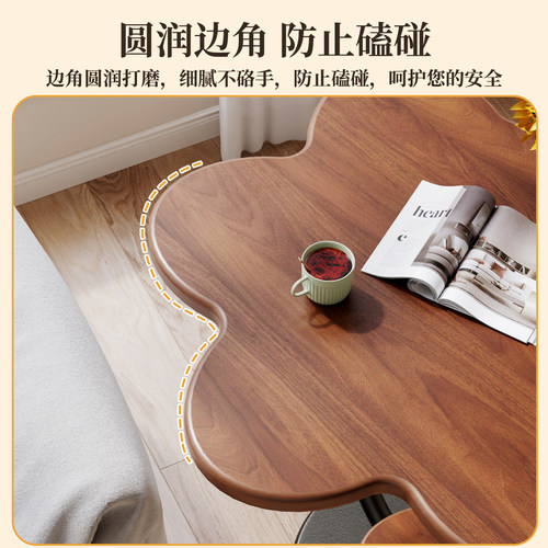 沙发边几家用卧室客厅小茶几床头柜阳台小圆桌复古风小桌子置物架 - 图0