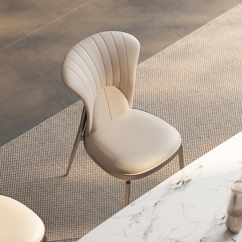 极简餐椅设计师款家用现代简约意式餐桌椅子组合不锈钢高级感茶椅