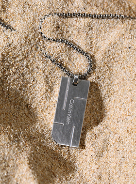 CalvinKlein小方块军牌男士项链