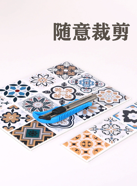 波西米亚立体墙贴自粘厨房防油贴纸仿瓷砖贴片防水卫生间墙面花砖