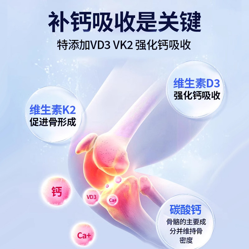 钙片女性补钙成年钙女士搭腿抽筋非骨质疏松中老年人吃的咀嚼片