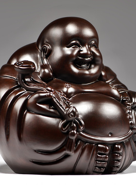 黑檀客厅弥勒佛像实木