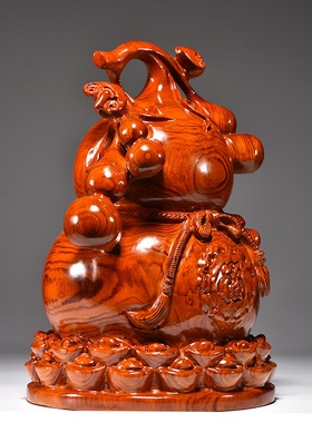 木雕葫芦摆件送礼工艺品客厅桌面