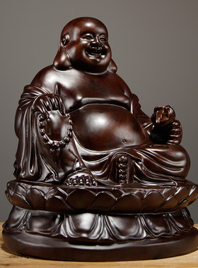 雕刻家居红木送礼品弥勒佛像