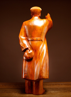 木雕挥手毛主席工艺品桌面装饰