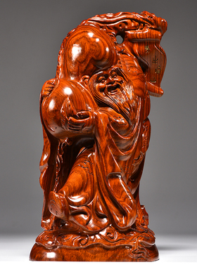 花梨木雕老寿星公寿仙翁摆件实木家居贺寿生日礼物祝寿红木工艺品