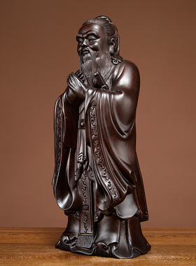 黑檀木摆件孔夫子学业工艺品