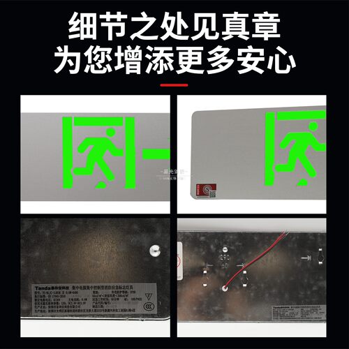 Tanda泰和安集电集控消防应急指示灯 壁挂6486吊装6476疏散标志灯 - 图2