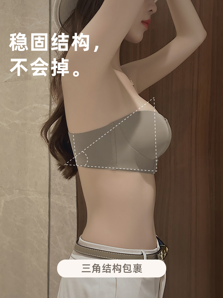 【烈儿宝贝直播间】无肩带内衣女聚拢防滑裹抹胸文胸夏季吊带用 - 图3