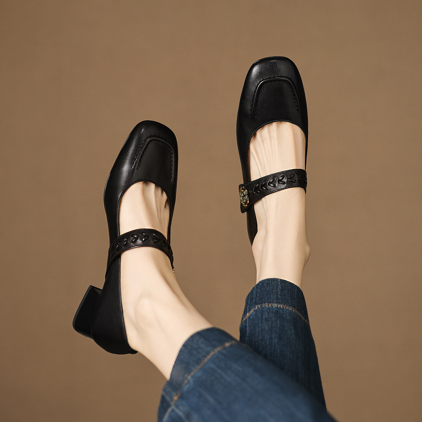 奥卡索女鞋真皮复古柔软舒适懒人气质平底休闲鞋通勤显瘦单鞋子女,淘宝优惠券,粉丝福利购,淘宝优惠卷