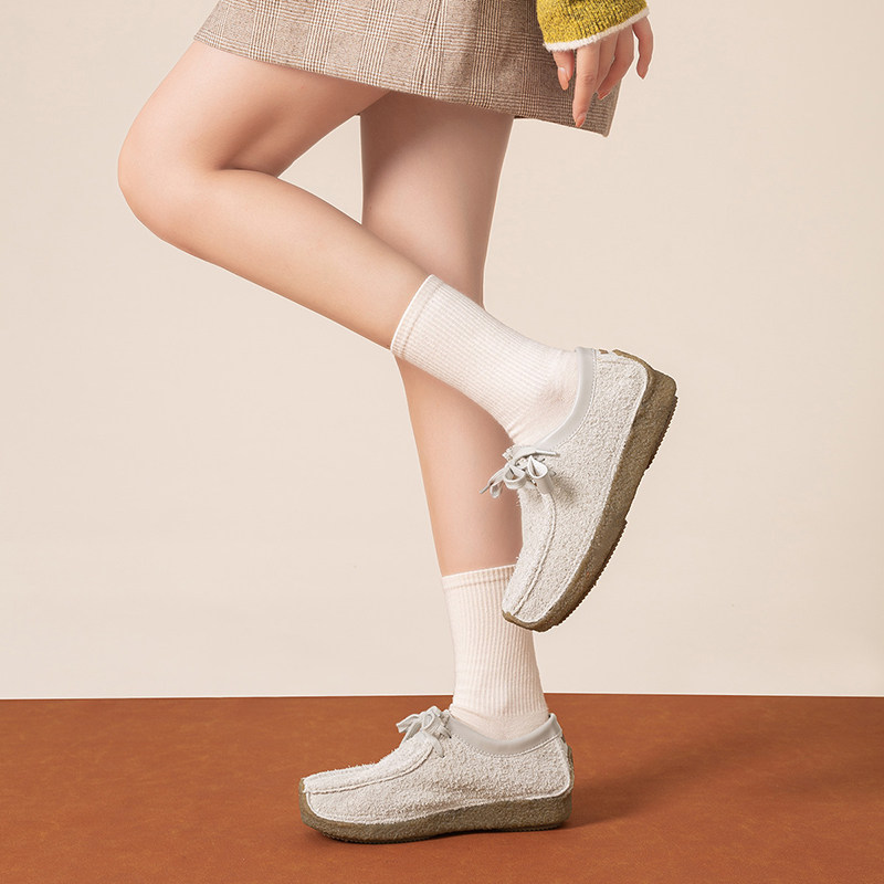 Walker Shop2025秋冬季新款复古百搭透气拼接一脚蹬厚底板鞋女鞋,淘宝优惠券,粉丝福利购,淘宝优惠卷