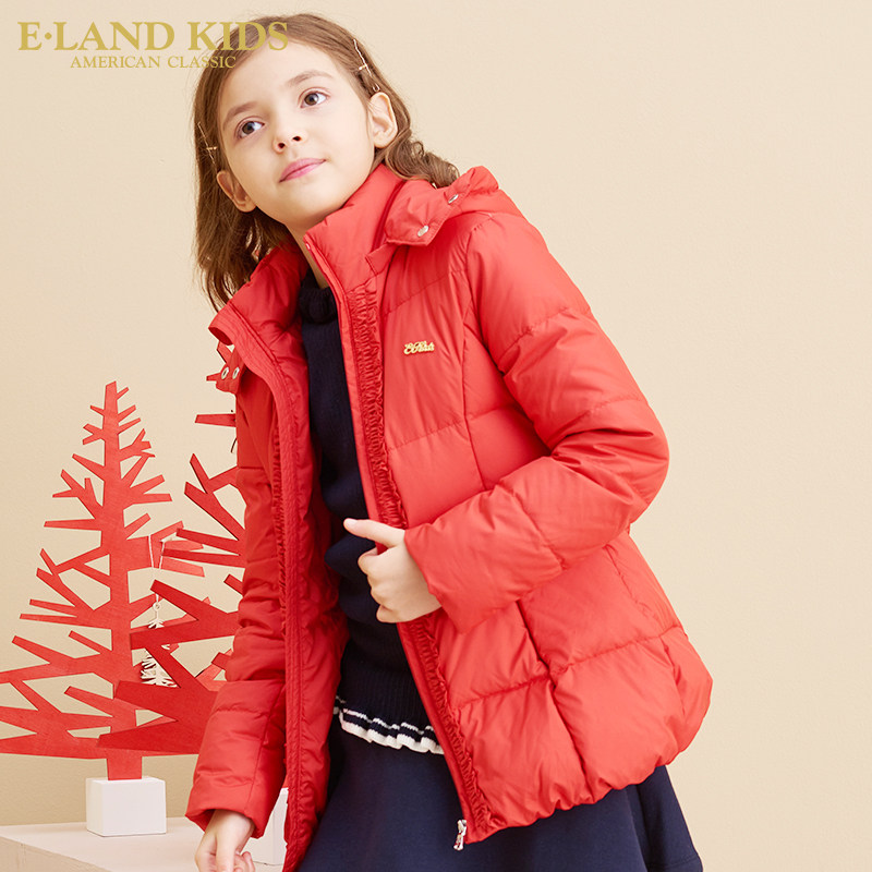 女童衣恋童装秋冬eland kids羽绒服 elandkids衣恋羽绒服