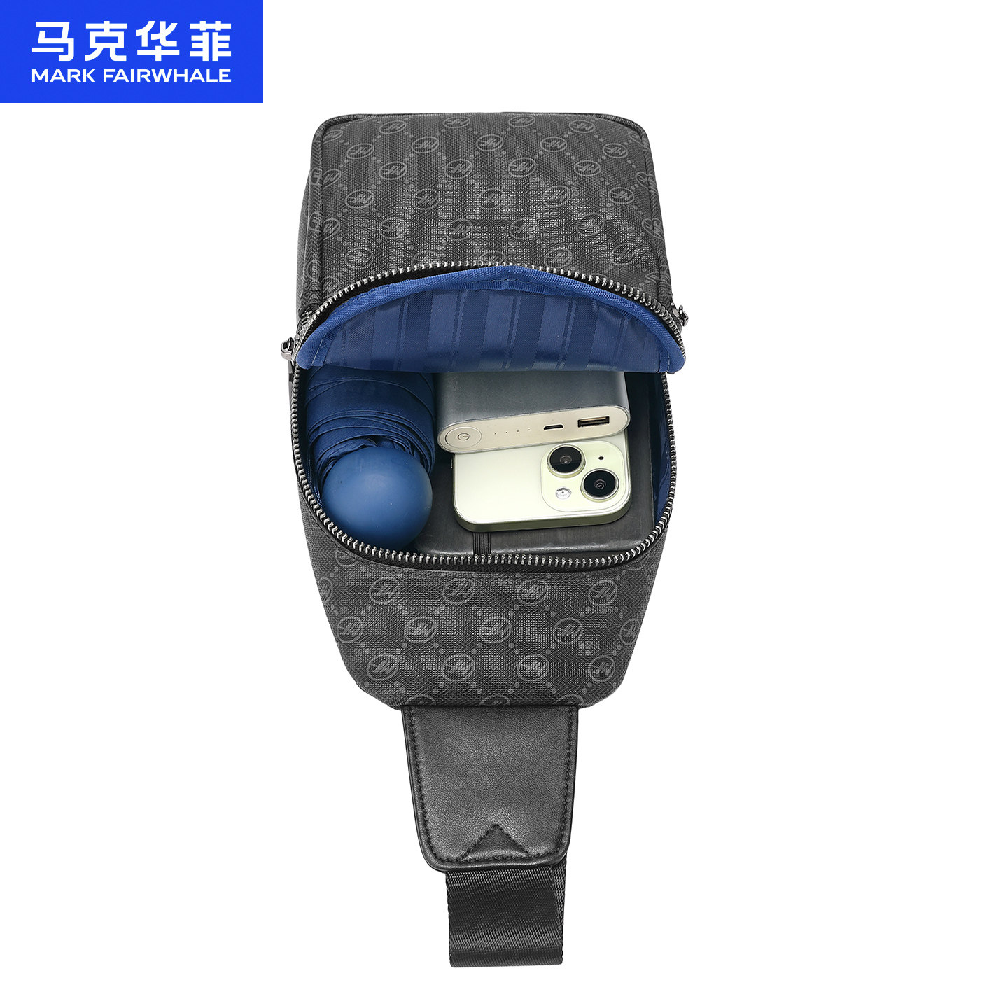 马克华菲胸包男士斜跨休闲单肩包百搭新款时尚老花经典多功能包男,淘宝优惠券,粉丝福利购,淘宝优惠卷