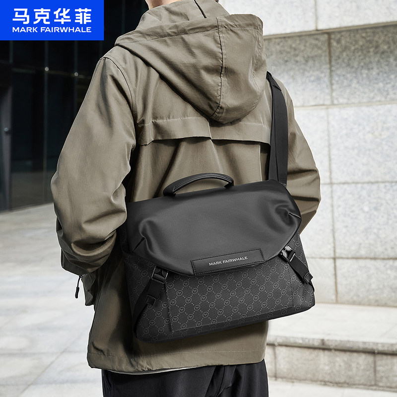 马克华菲单肩包2025新款大容量斜挎包时尚复古老花包出行手提男包