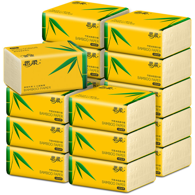 思柔10包家用实惠装整箱抽餐巾纸 思柔抽纸