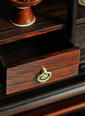 知府红酸枝中式客厅圆角柜