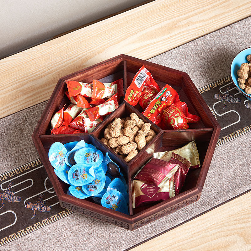 红酸枝木果盘实木干果盒红木零食糖果盒分格带盖中式水果盒新古典,淘宝优惠券,粉丝福利购,淘宝优惠卷