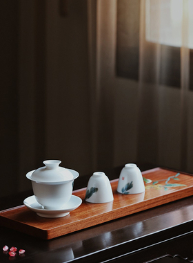 缅甸花梨木中式客厅干泡台茶盘