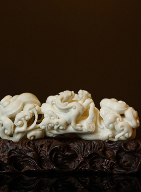 双螭龙灵芝如意鹿角中式