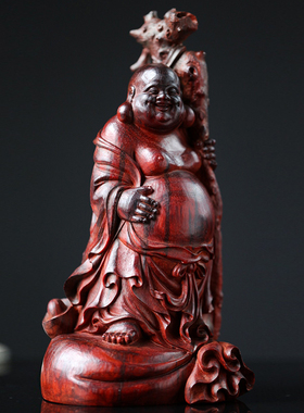 印度小叶紫檀大肚弥勒佛实木