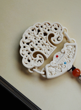 猛犸象牙原创雕刻平安扣随身