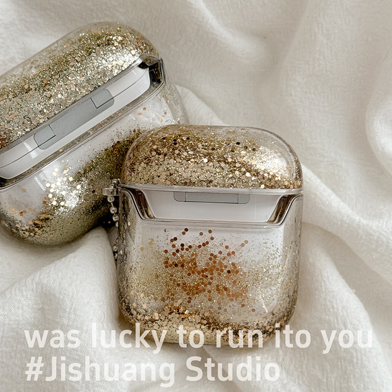 新年日进斗金流沙适用苹果耳机保护套airpods4无线蓝牙耳机壳三四代airpodpro2二代ipod耳机盒airpods3保护壳 - 图3