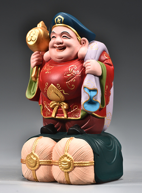 实木雕刻财神爷大黑天神像摆件