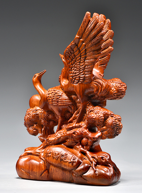 木和桥松鹤延年福寿桃摆件