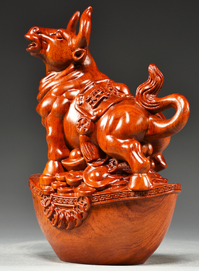 雕牛客厅摆件实木花梨木工艺品