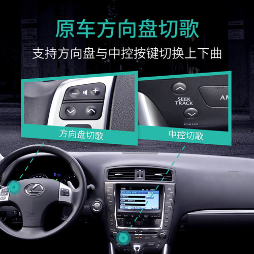 USB车载蓝牙接收器mp3适用于GT雷克萨斯IS模块GS改装IS加装GX LX - 图0