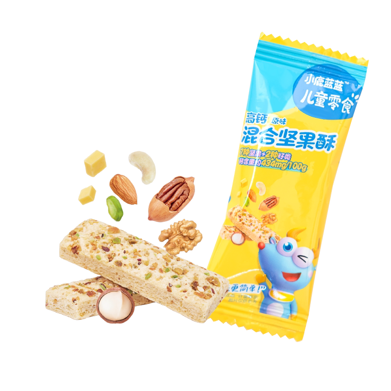 U先【小鹿蓝蓝_高钙混合坚果酥5袋】每日坚果磨牙饼干零食