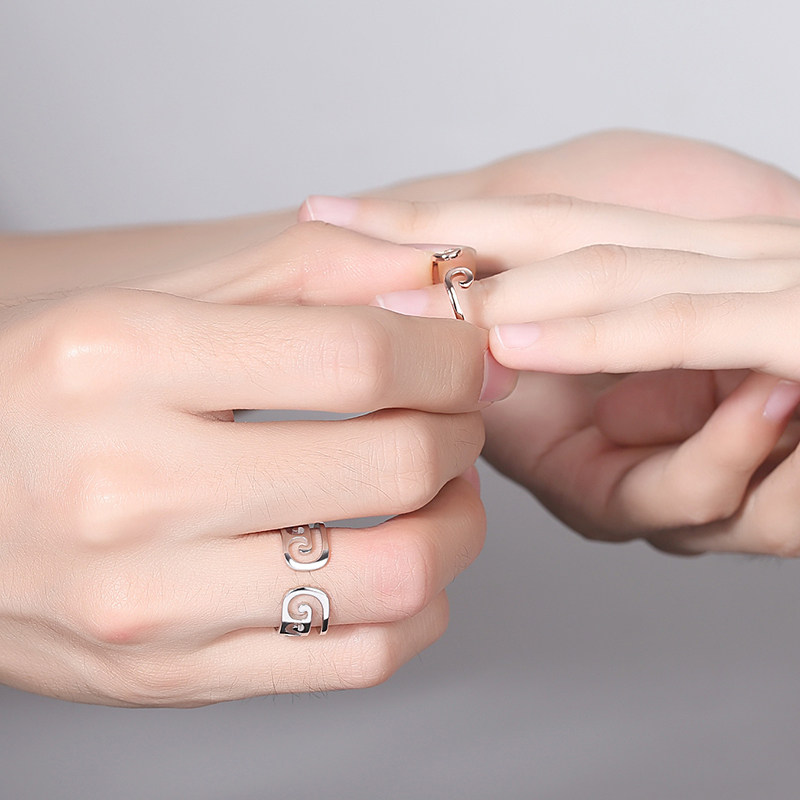 s925女日韩简约开口时尚个性银戒指 晶之若戒指/指环