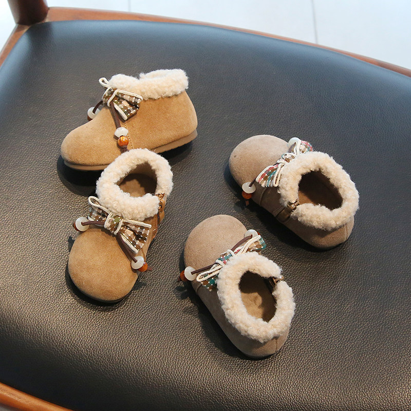 冬季新款宝宝小短靴女童勃肯鞋加绒保暖雪地棉靴软底学步婴儿鞋子,淘宝优惠券,粉丝福利购,淘宝优惠卷