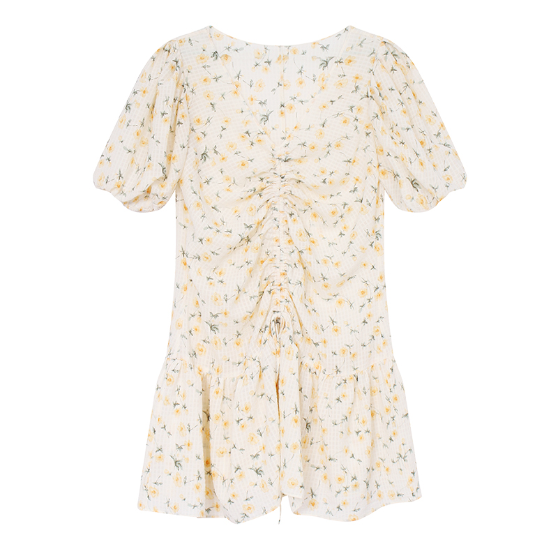 superbox法式连衣裙夏薄款v领短裙 superbox连衣裙