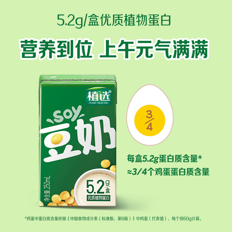 伊利植选豆奶250ml*24盒植物蛋白饮品学生早餐营养牛奶整箱手提 - 图0