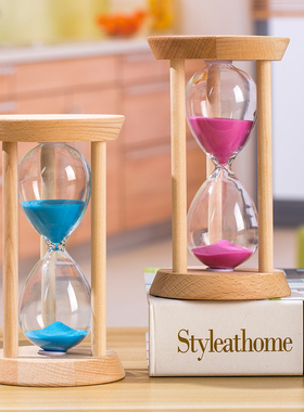 原木打造安全沙漏时间管理计时器